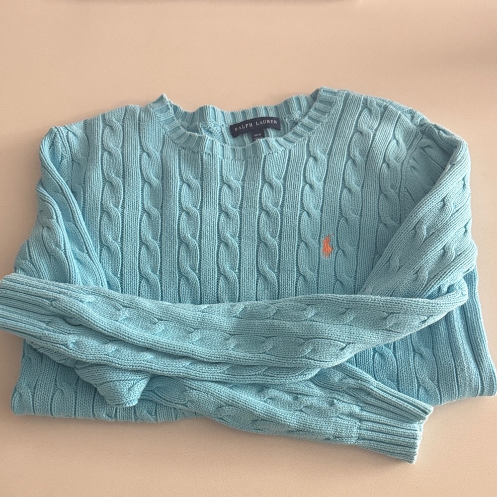 Ralph Lauren Sky Blue Cable Knit Sweater